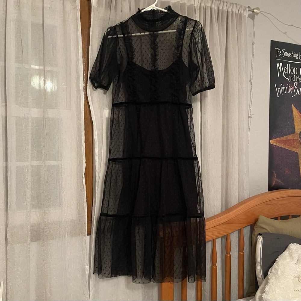 H&M Black Tiered Ruffled Cocktail Dress